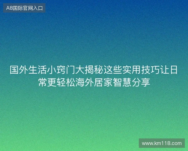 国外生活小窍门大揭秘这些实用技巧让日常更轻松海外居家智慧分享 国外生活小窍门大揭秘这些实用技巧让日常更轻松海外居家智慧分享